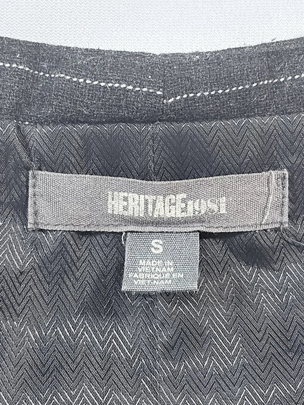 Heritage 1981 Wool Blend Pinstripe Suit Vest Adjustable Back Cinch Mens Size S